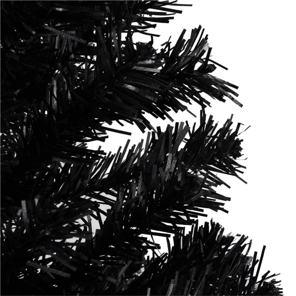 Artificial Christmas Tree with LEDs&Stand Black 120 cm PVC
