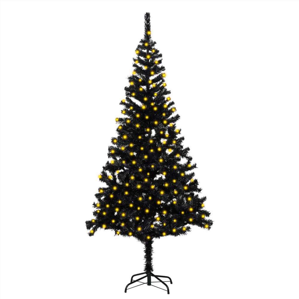 

Artificial Christmas Tree with LEDs&Stand Black 210 cm PVC