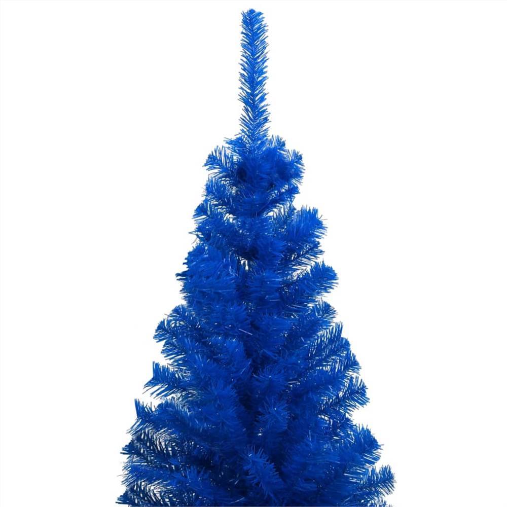 Artificial Christmas Tree with LEDs&Stand Blue 120 cm PVC