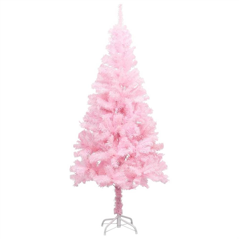 Artificial Christmas Tree with LEDs&Stand Pink 120 cm PVC