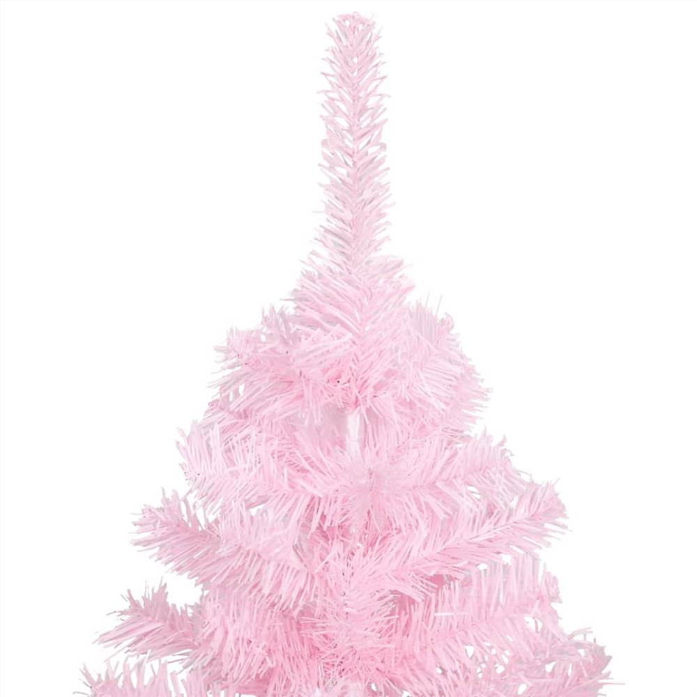 Artificial Christmas Tree with LEDs&Stand Pink 120 cm PVC
