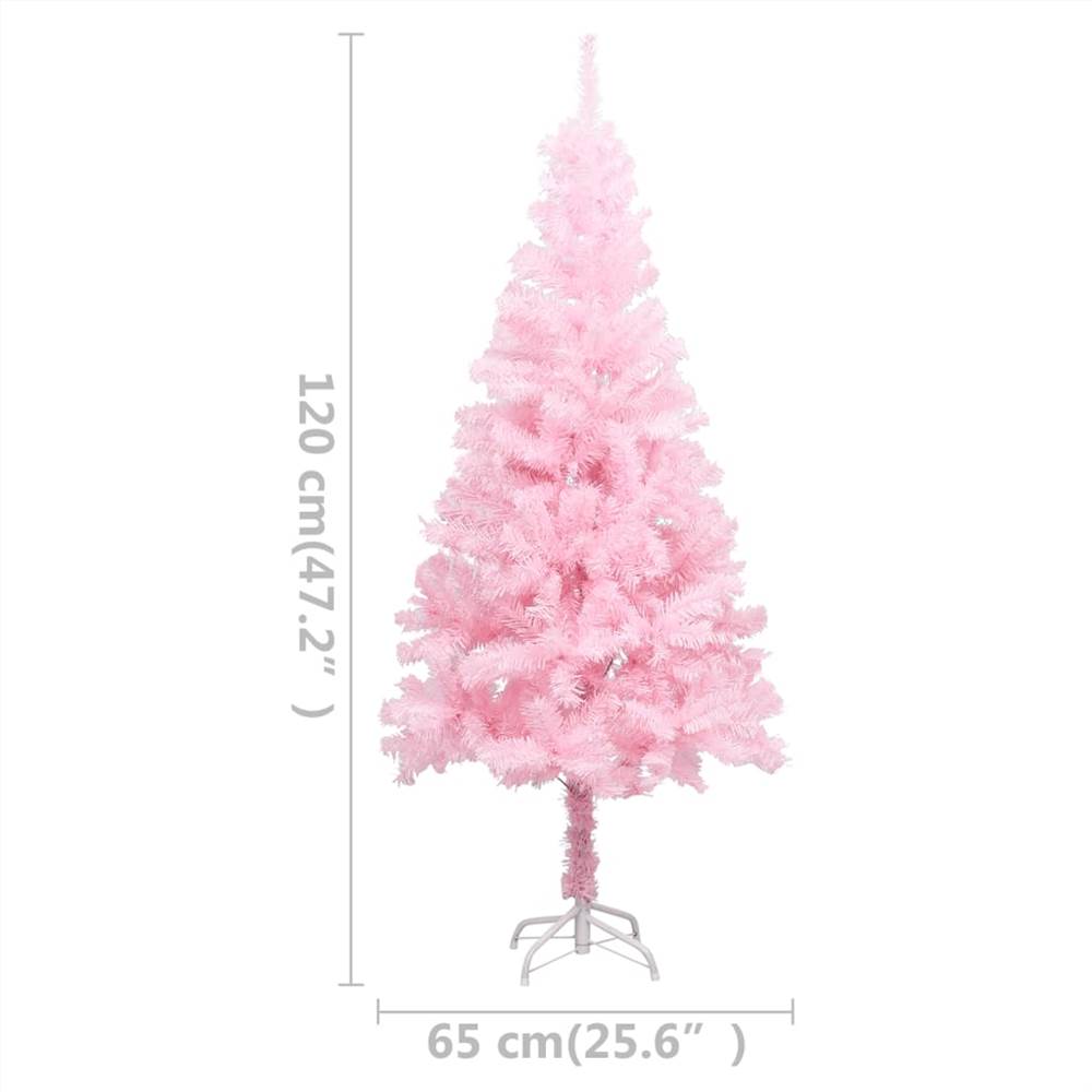 Artificial Christmas Tree with LEDs&Stand Pink 120 cm PVC