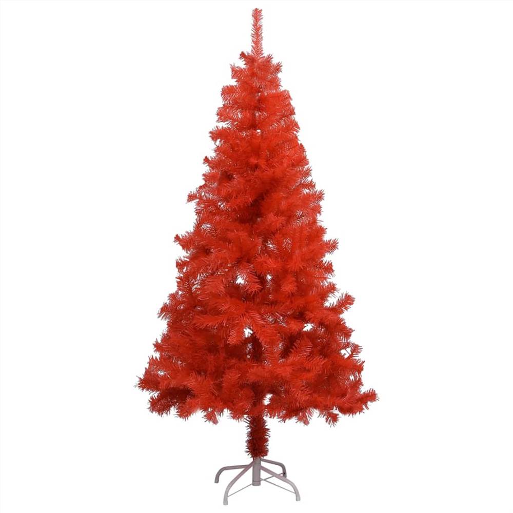 Artificial Christmas Tree with LEDs&Stand Red 120 cm PVC