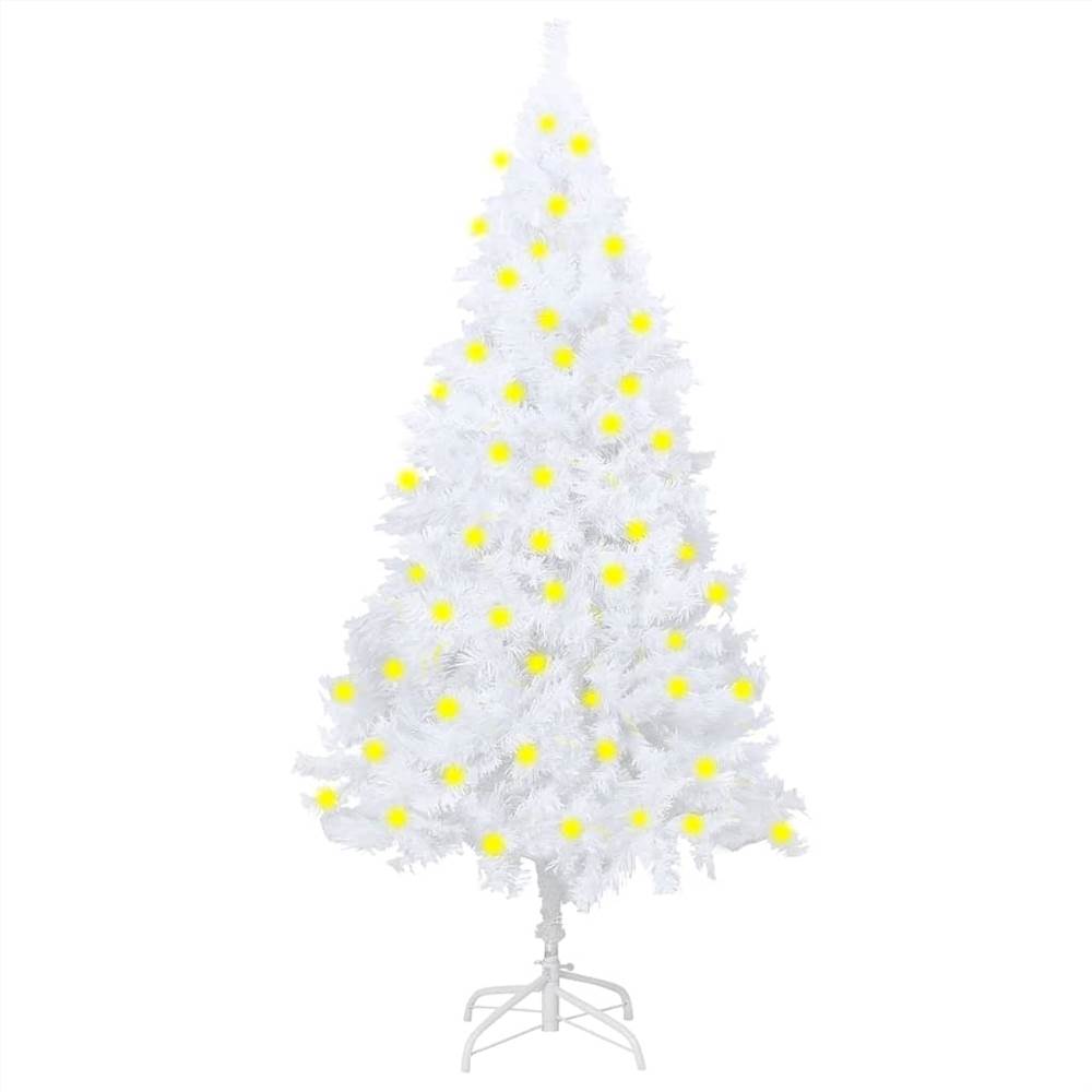 Artificial Christmas Tree with LEDs&Thick Branches White 150 cm