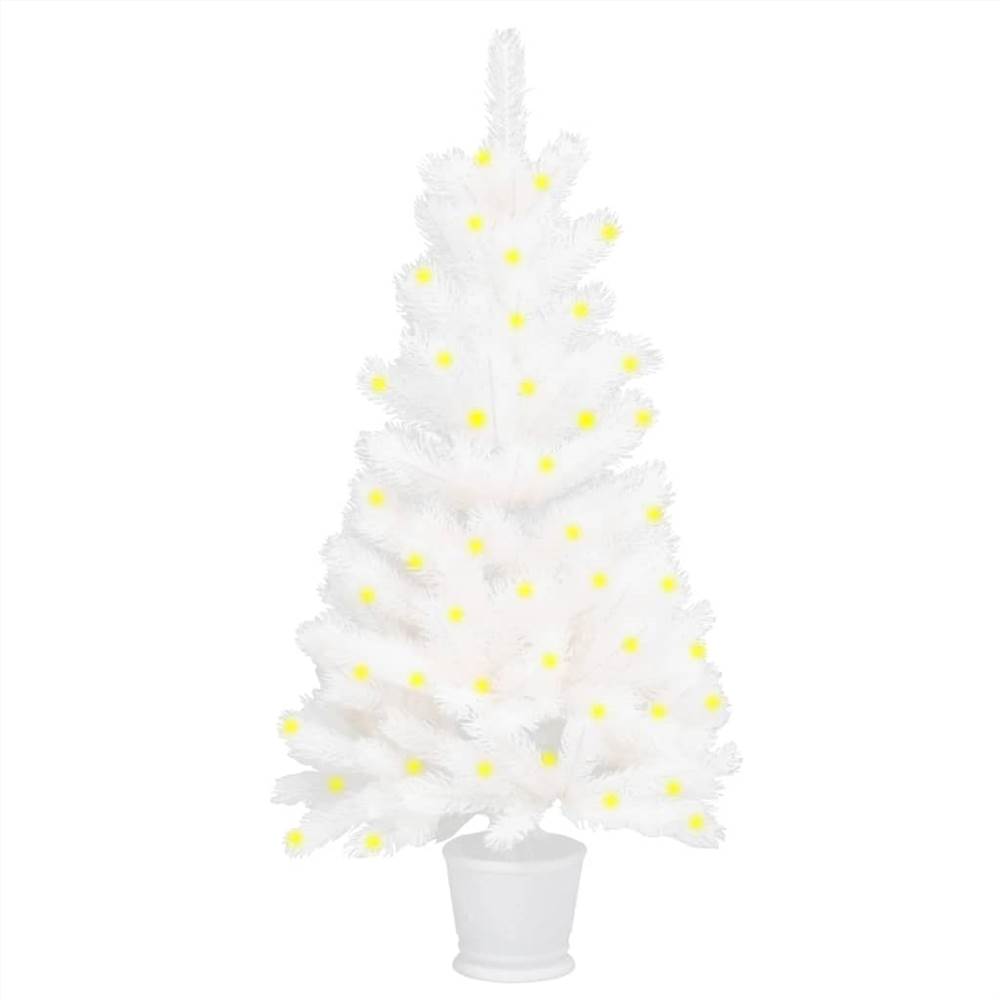 Artificial Christmas Tree with LEDs White 90 cm