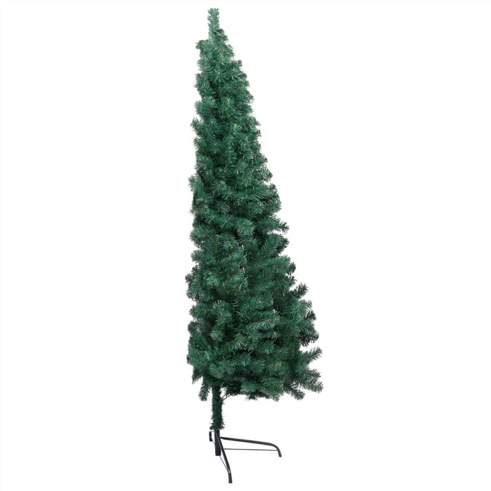 Artificial Half Christmas Tree with LED&Stand Green 150 cm PVC
