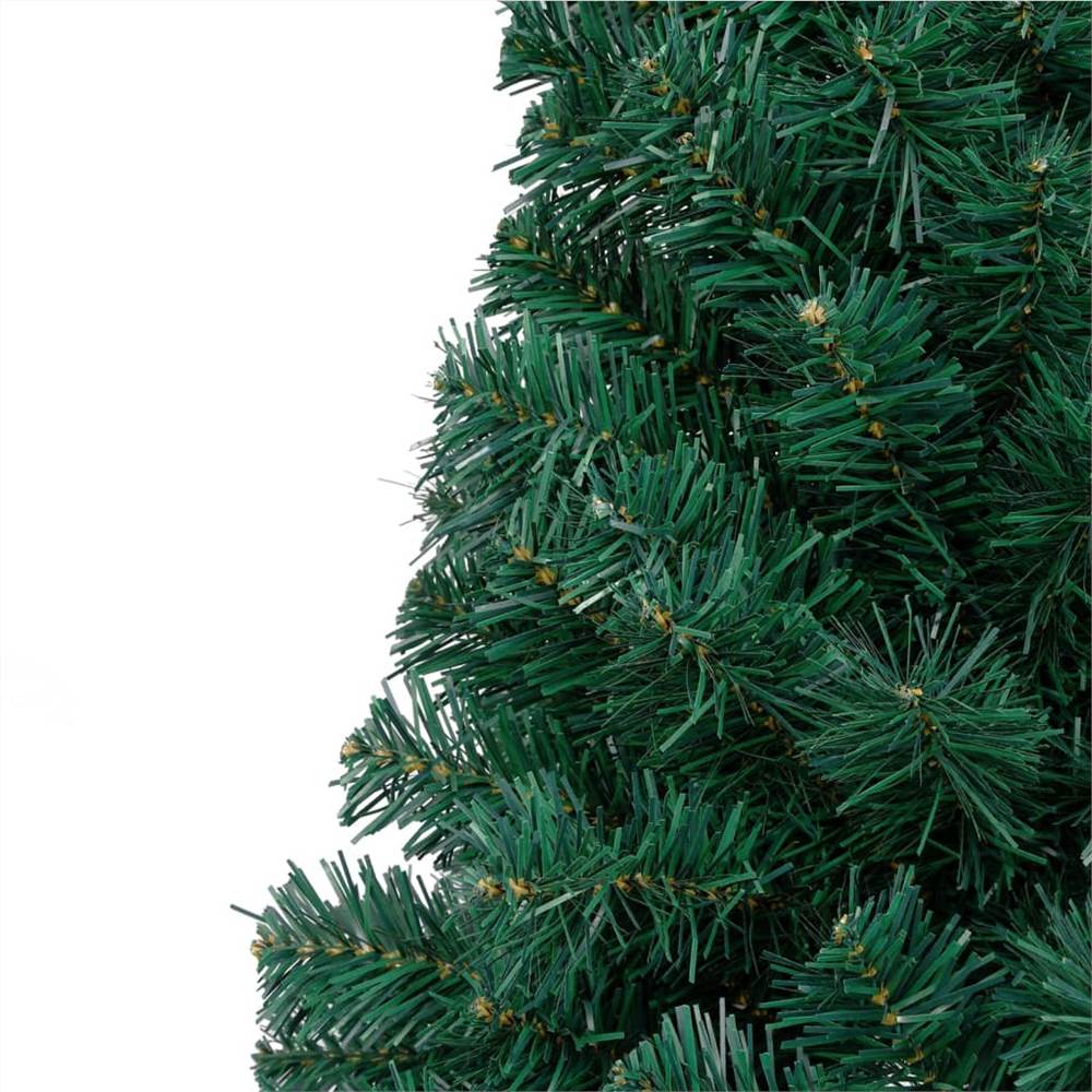 Artificial Half Christmas Tree with LED&Stand Green 180 cm PVC
