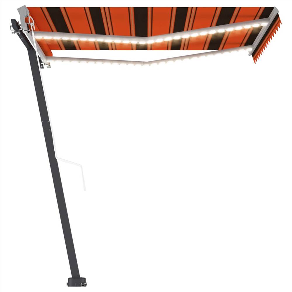 Automatic Awning with LED&Wind Sensor 350x250 cm Orange/Brown