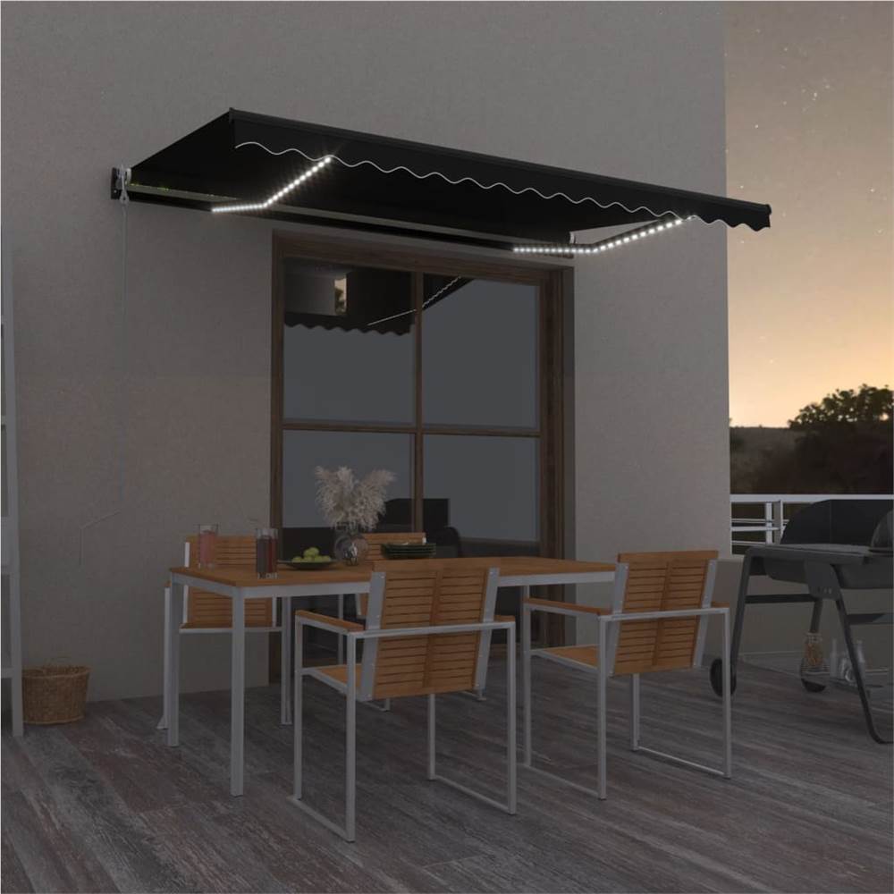 Automatic Awning with LED&Wind Sensor 400x350 cm Anthracite