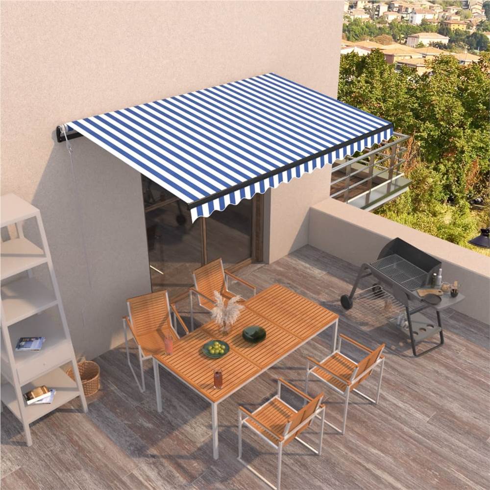 

Automatic Retractable Awning 450x350 cm Blue and White