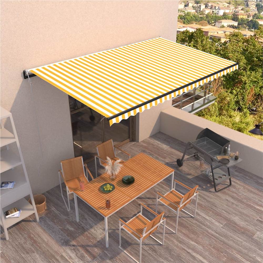 

Automatic Retractable Awning 500x300 cm Yellow and White