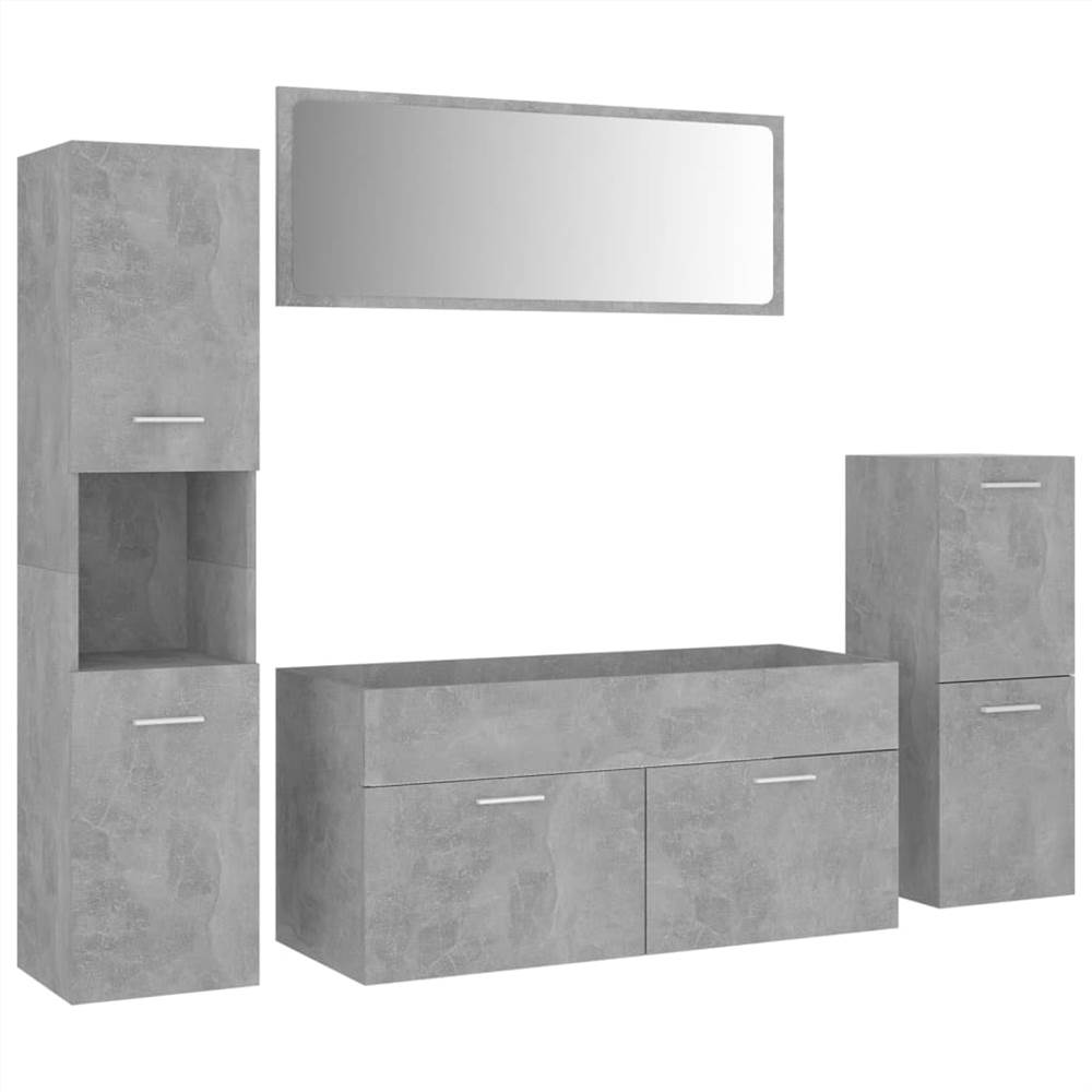 Bathroom Furniture Set Concrete Grey Chipboard