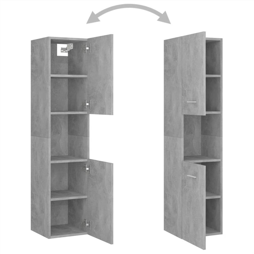Bathroom Furniture Set Concrete Grey Chipboard