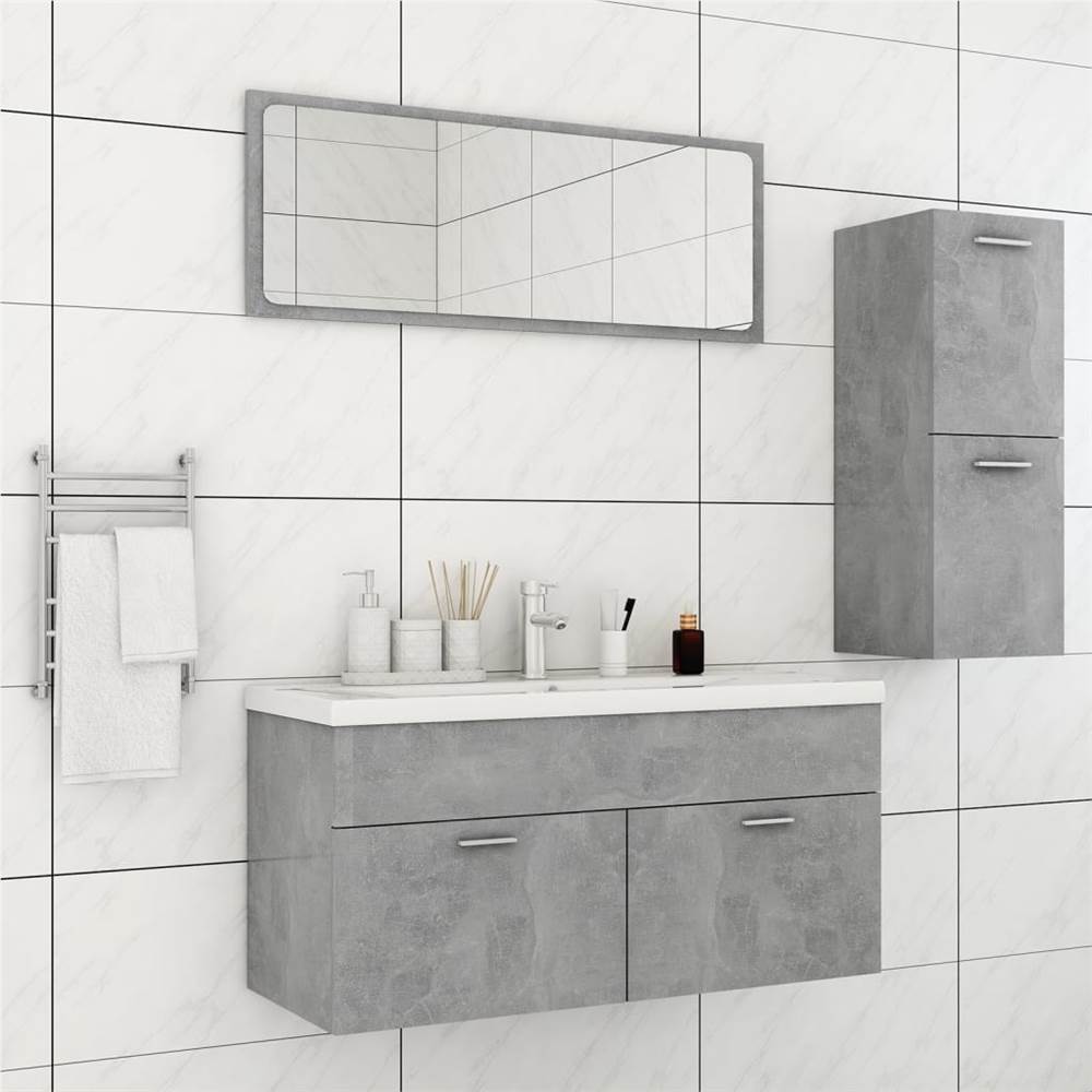 

Bathroom Furniture Set Concrete Grey Chipboard