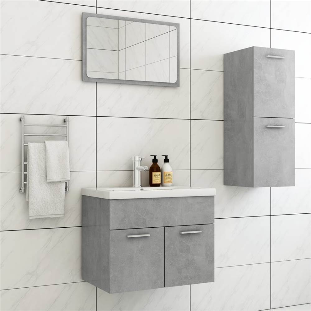 

Bathroom Furniture Set Concrete Grey Chipboard
