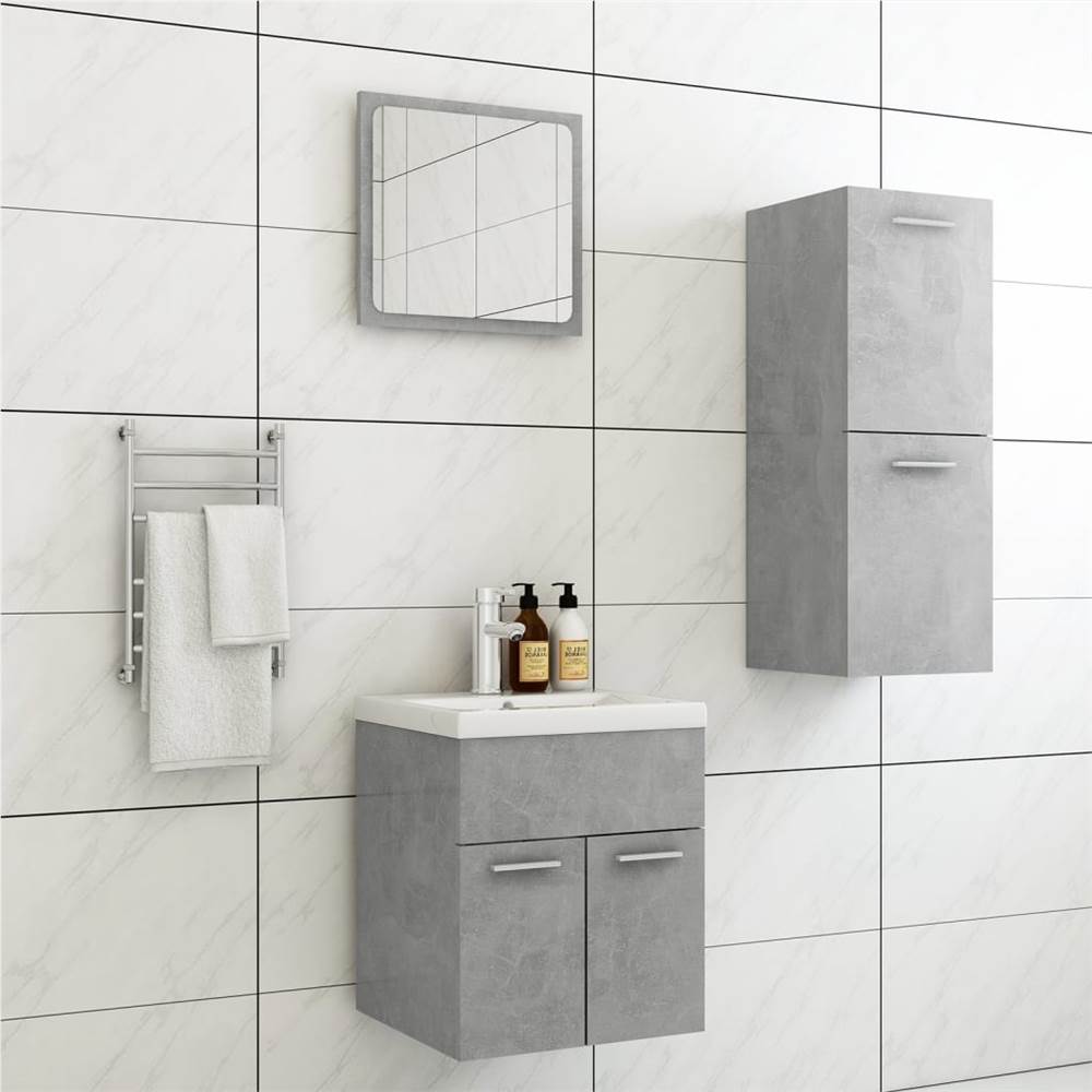 

Bathroom Furniture Set Concrete Grey Chipboard