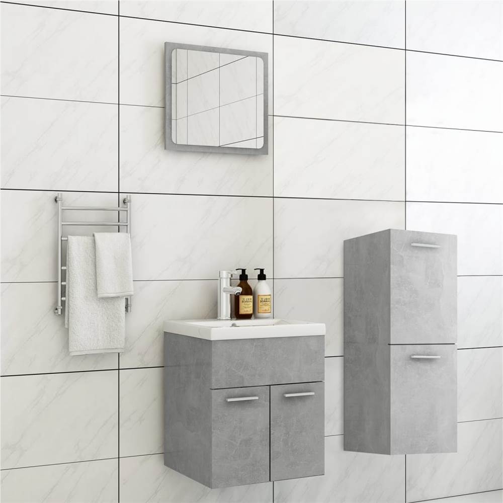 

Bathroom Furniture Set Concrete Grey Chipboard