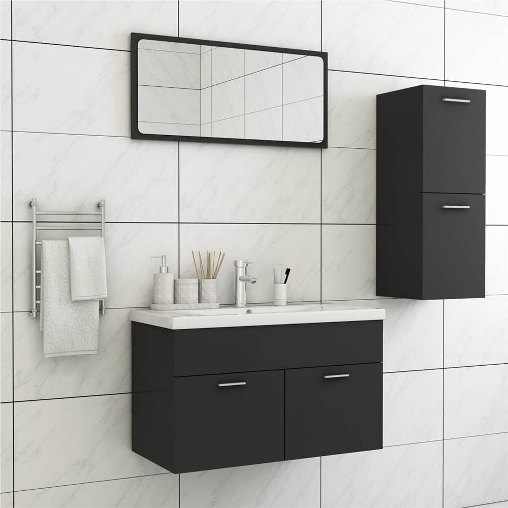 

Bathroom Furniture Set Grey Chipboard