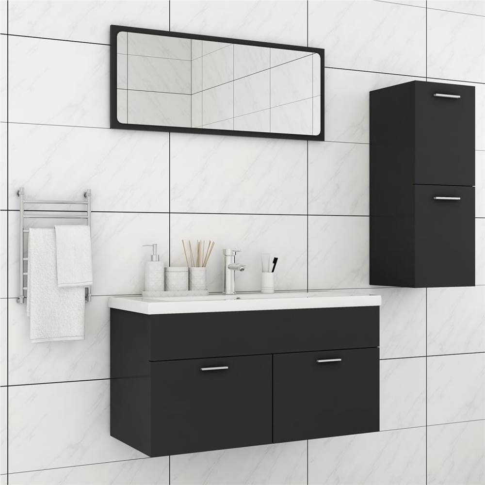 

Bathroom Furniture Set Grey Chipboard