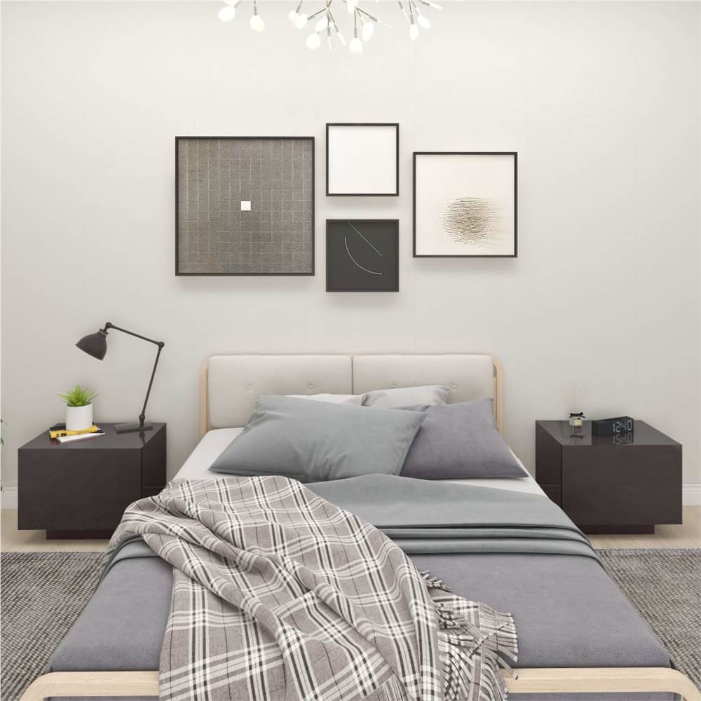

Bedside Cabinet High Gloss Grey 100x35x40 cm Chipboard