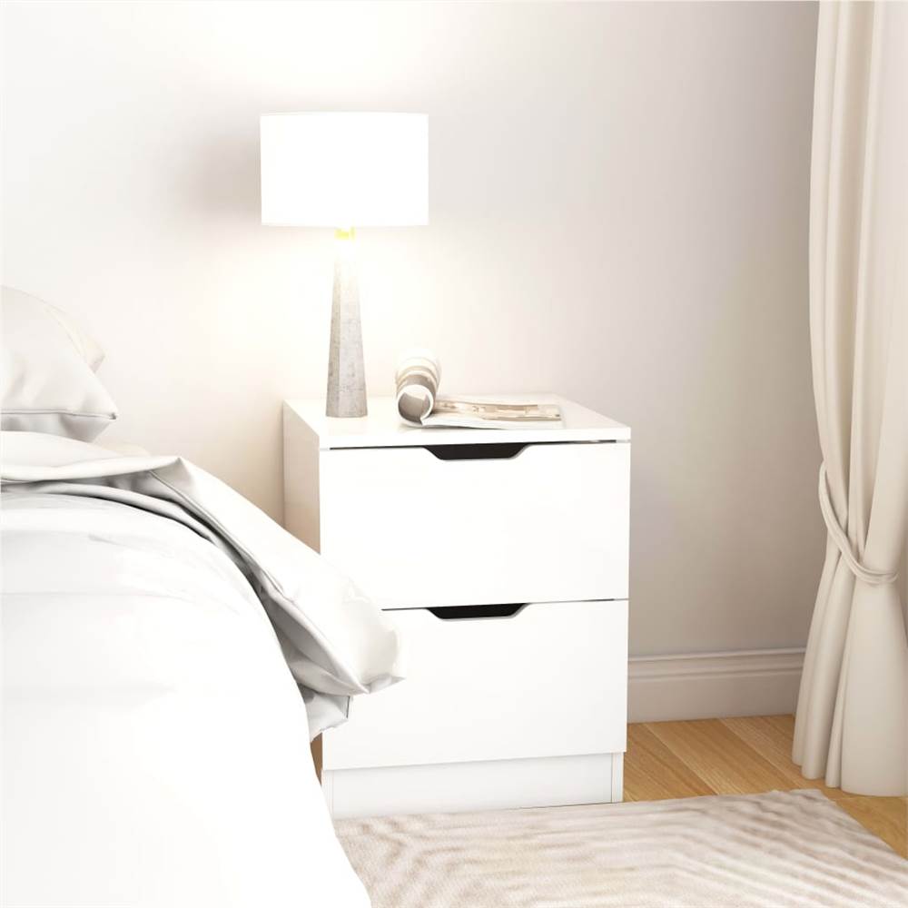 

Bedside Cabinet High Gloss White 40x40x50 cm Chipboard