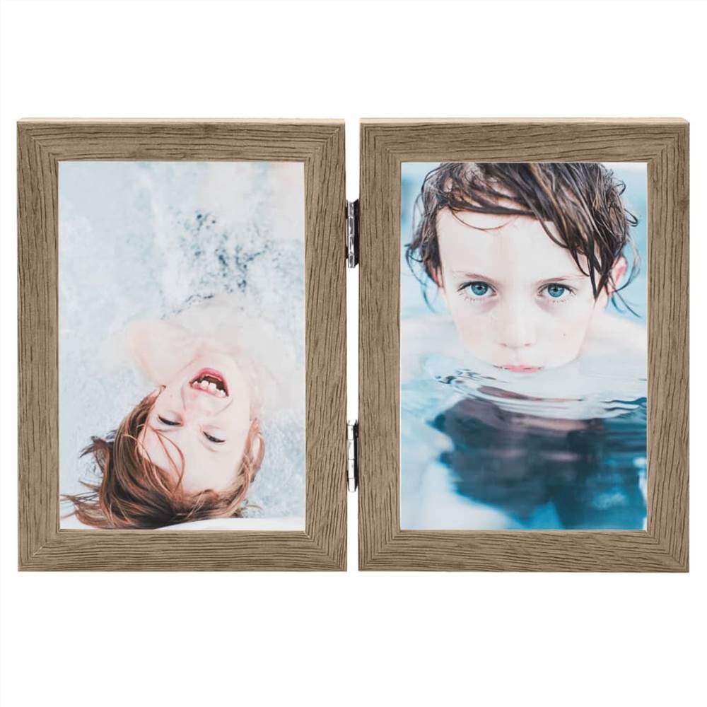 Bifold Photo Frame Collage Light Brown 2x