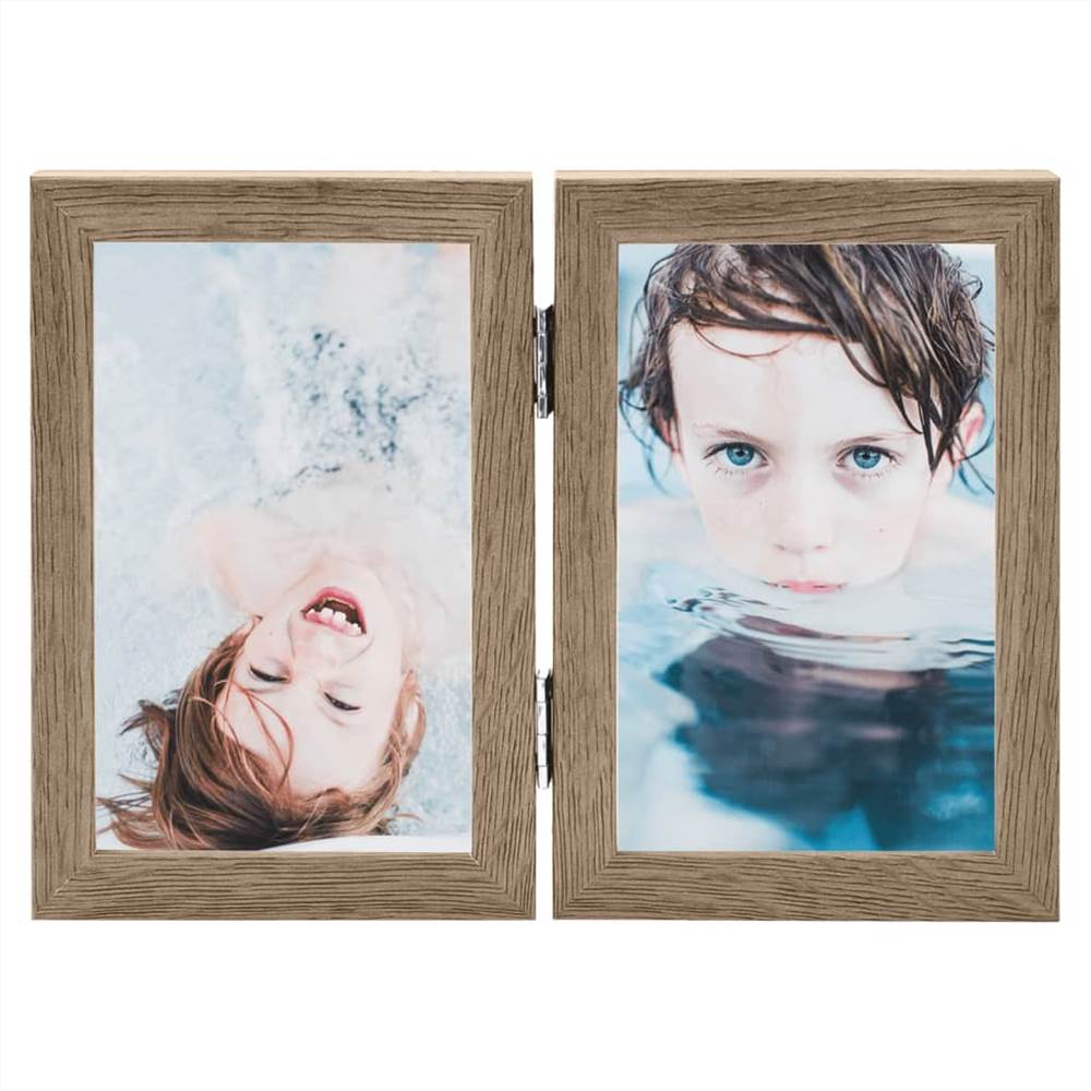 Bifold Photo Frame Collage Light Brown 2x