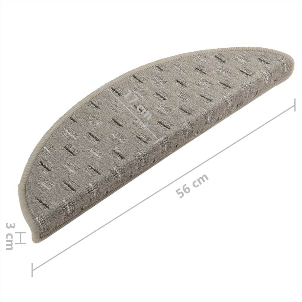 Carpet Stair Treads 15 pcs Grey 56x20 cm