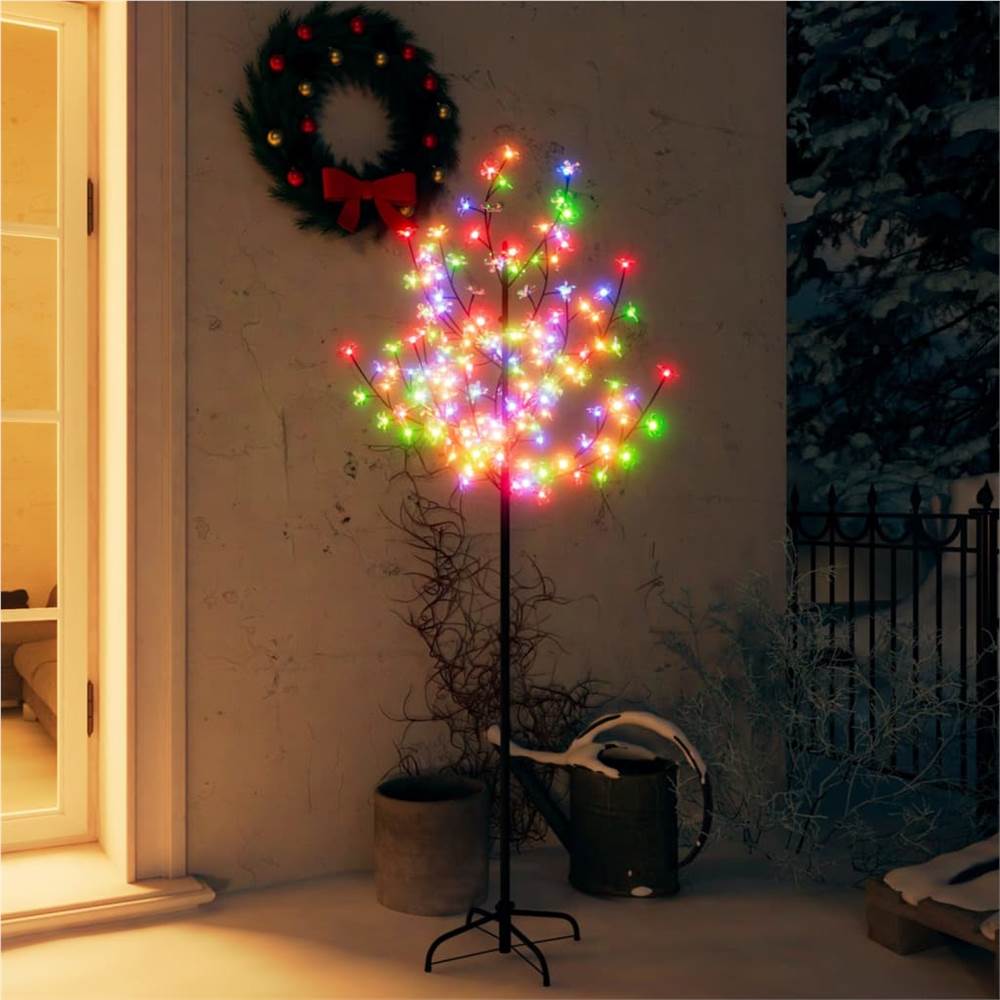 

Christmas Tree 120 LEDs Colourful Light Cherry Blossom 150 cm