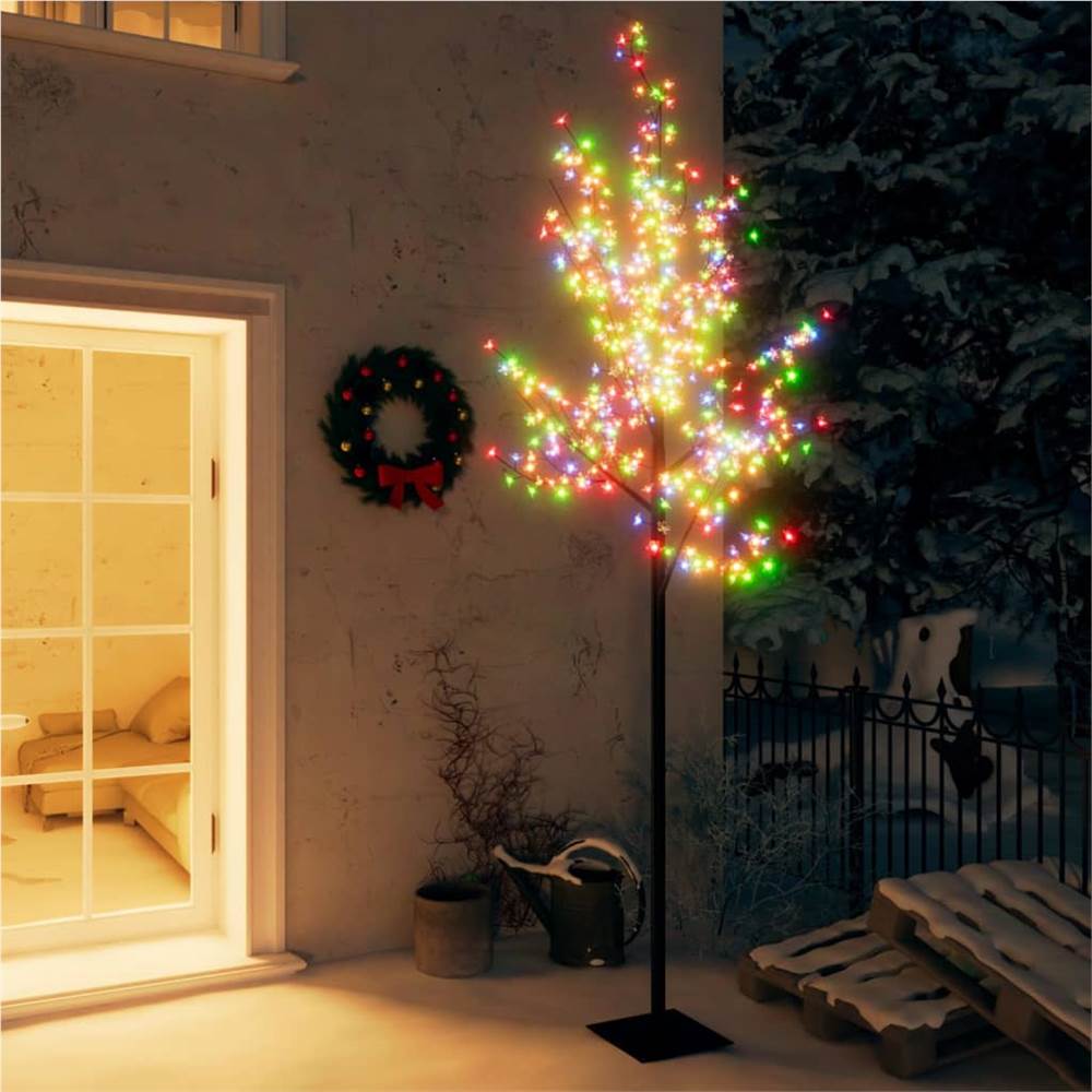 

Christmas Tree 220 LEDs Colourful Light Cherry Blossom 220 cm
