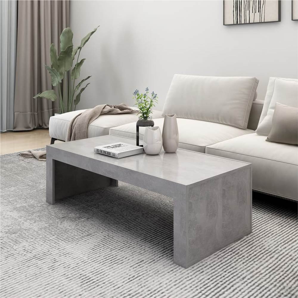 Coffee Table Concrete Grey 110x50x35 cm Chipboard