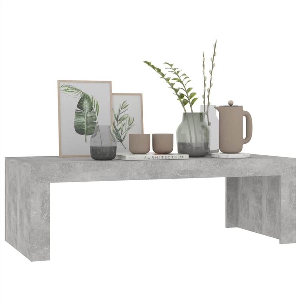 Coffee Table Concrete Grey 110x50x35 cm Chipboard