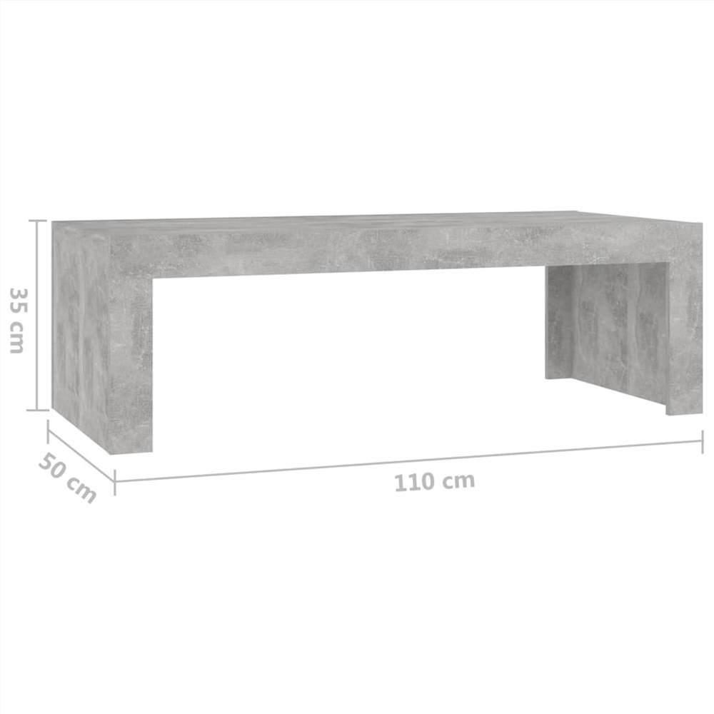Coffee Table Concrete Grey 110x50x35 cm Chipboard