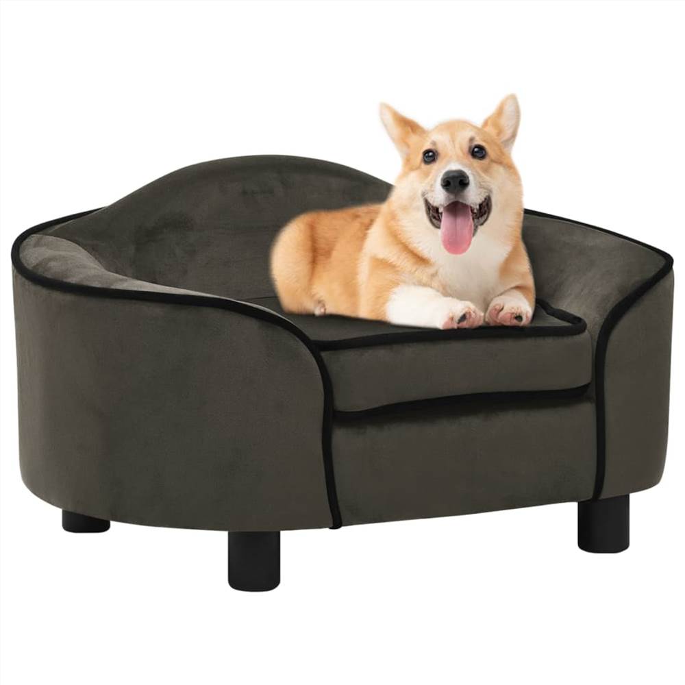 

Dog Sofa Dark Grey 67x47x36 cm Plush