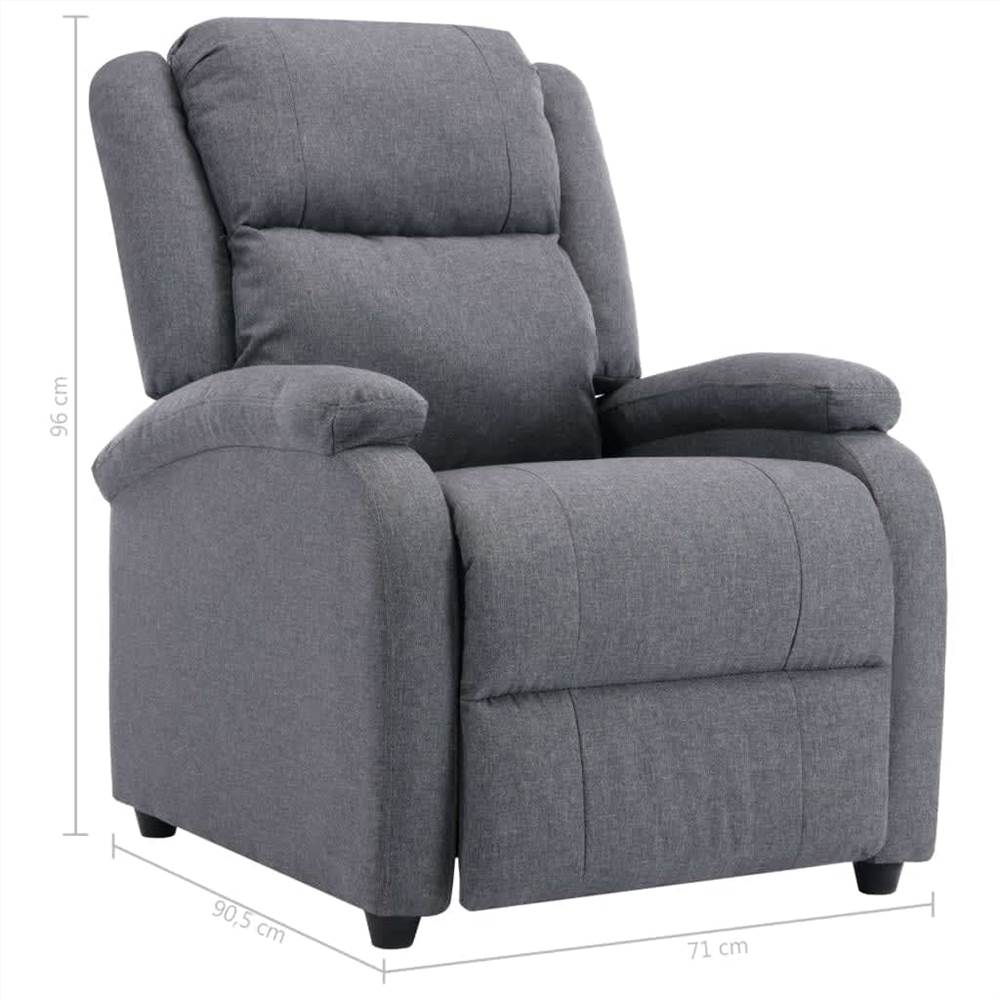 Electric TV Recliner Chair Dark Grey Fabric