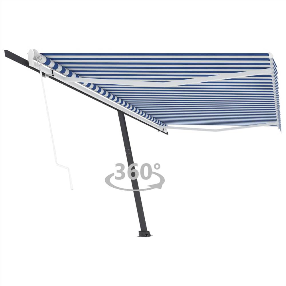 Freestanding Automatic Awning 500x350cm Blue/White