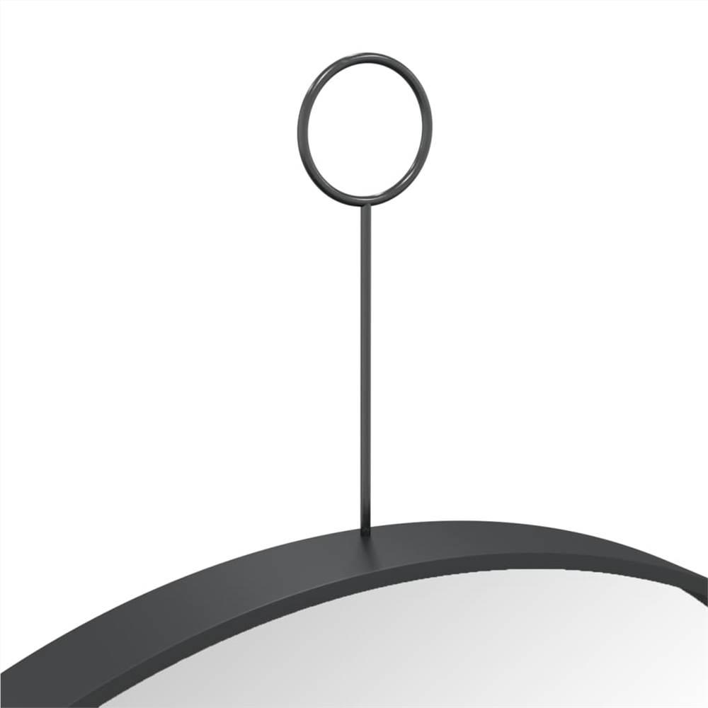 Hanging Mirror with Hook Black 40 cm