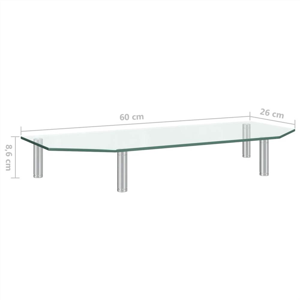 Monitor Stand 60x26x8.6 cm Transparent Glass