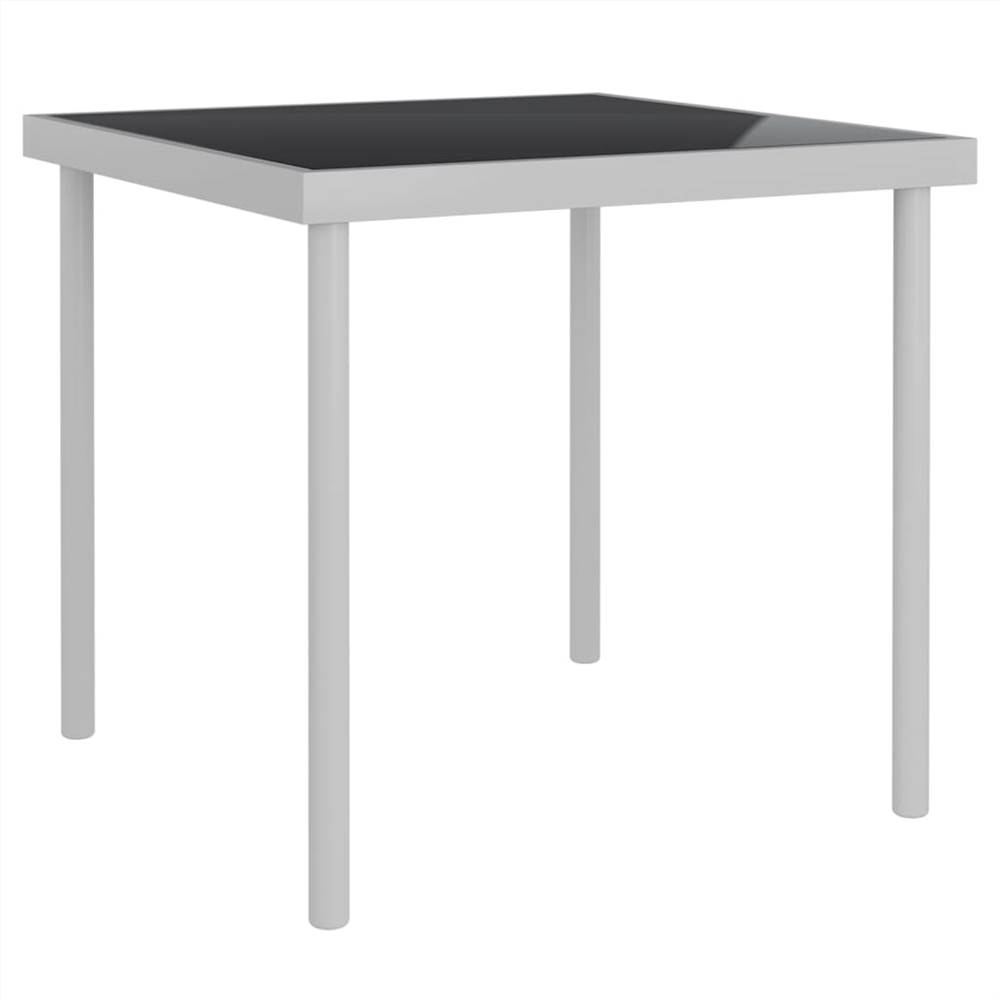 

Outdoor Dining Table Light Grey 80x80x72 cm Glass and Steel