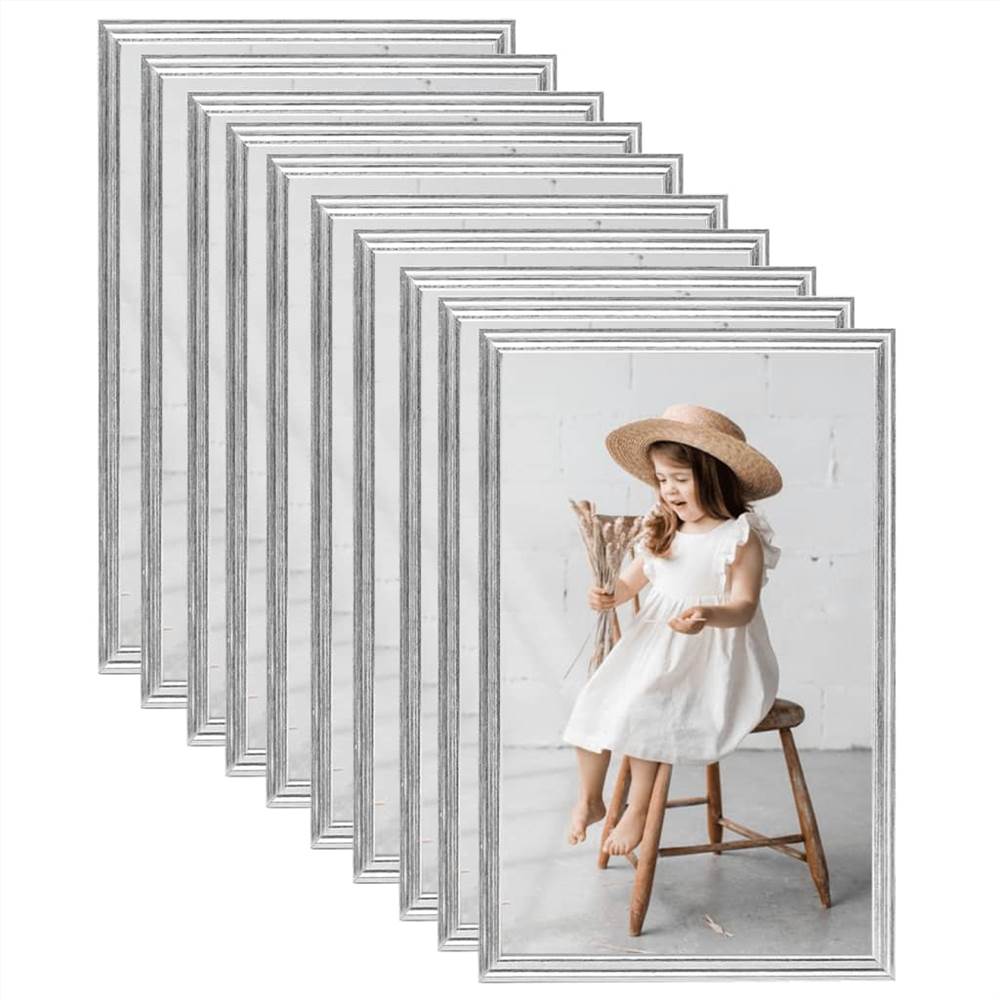 

Photo Frames Collage 10pcs for Wall or Table Silver 13x18cm MDF