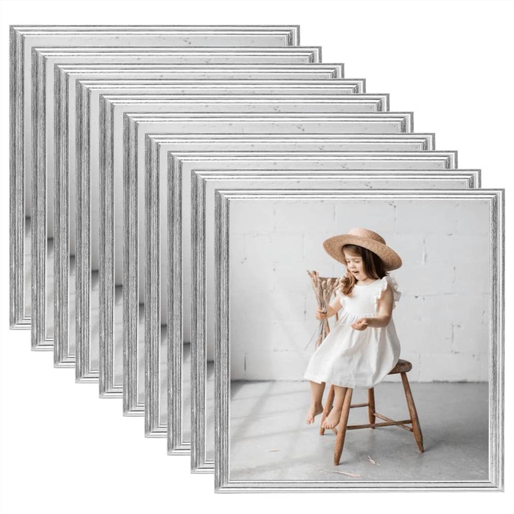 

Photo Frames Collage 10pcs for Wall or Table Silver 20x20cm MDF