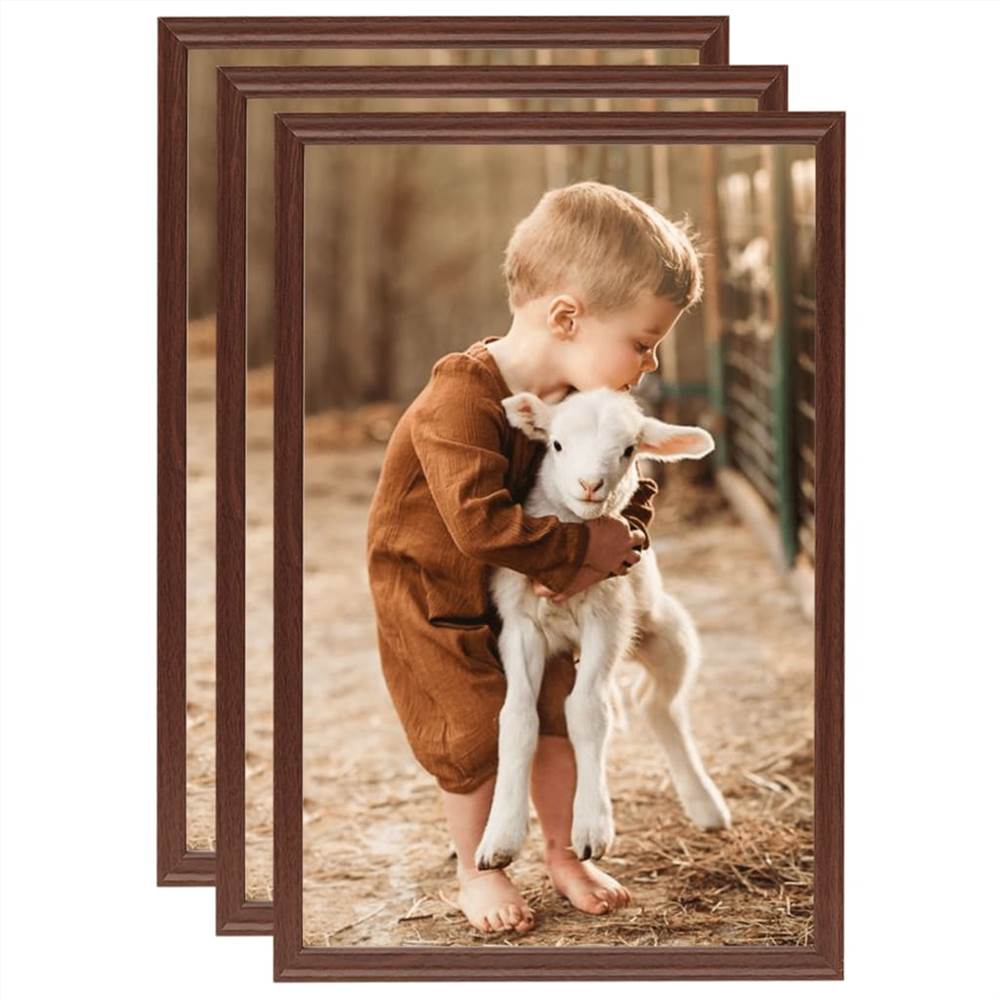 

Photo Frames Collage 3 pcs for Wall or Table Brown 50x70 cm MDF