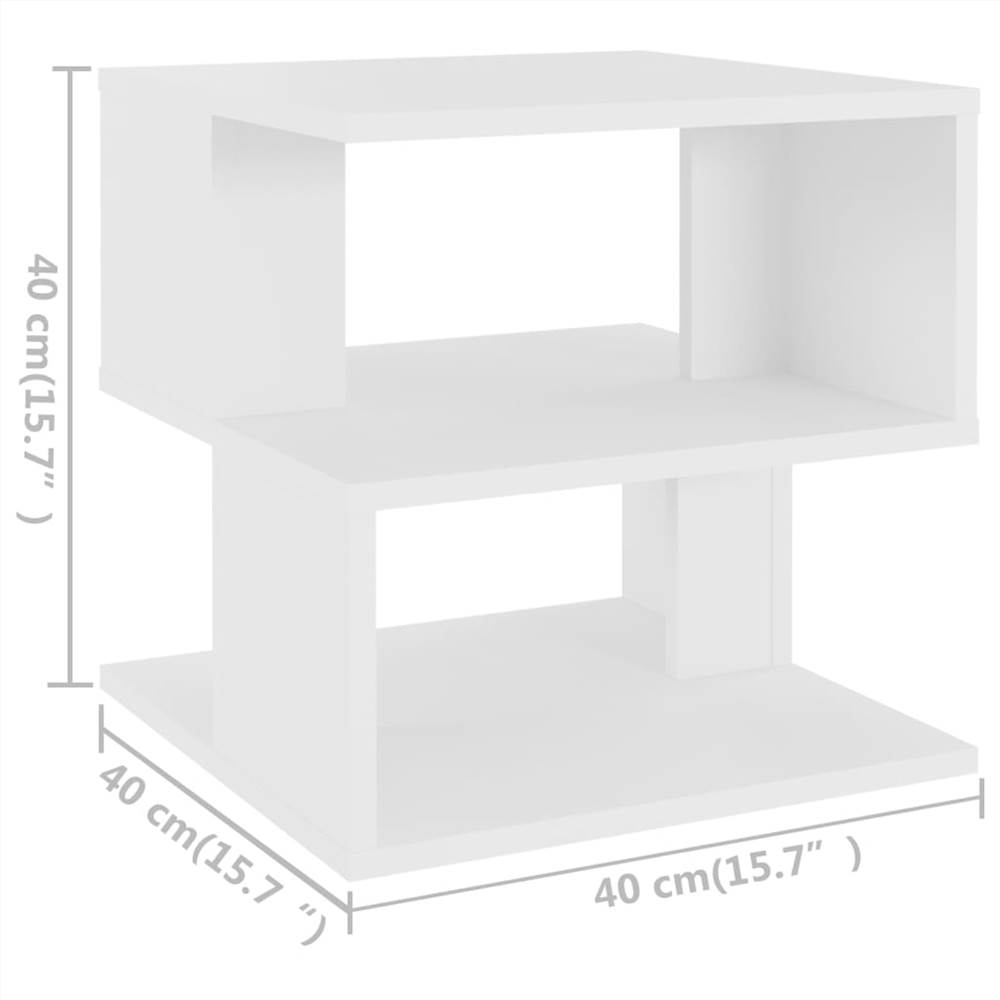 Side Table White 40x40x40 cm Chipboard