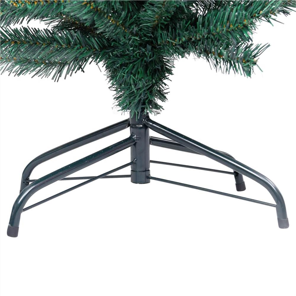 Slim Artificial Christmas Tree with LEDs&Stand Green 150cm PVC