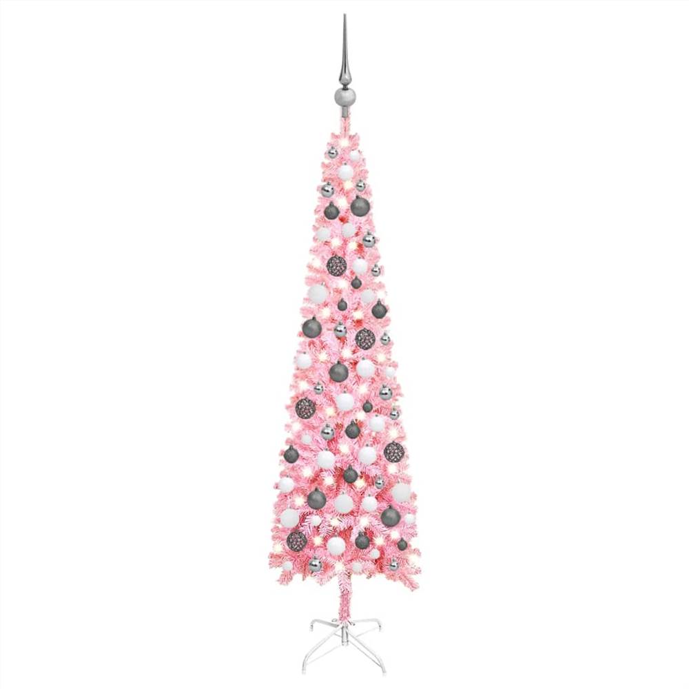 

Slim Christmas Tree with LEDs&Ball Set Pink 120 cm