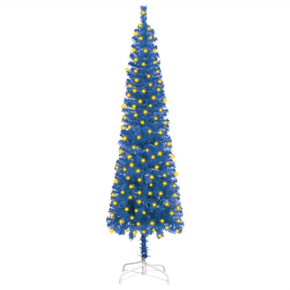 

Slim Christmas Tree with LEDs Blue 210 cm