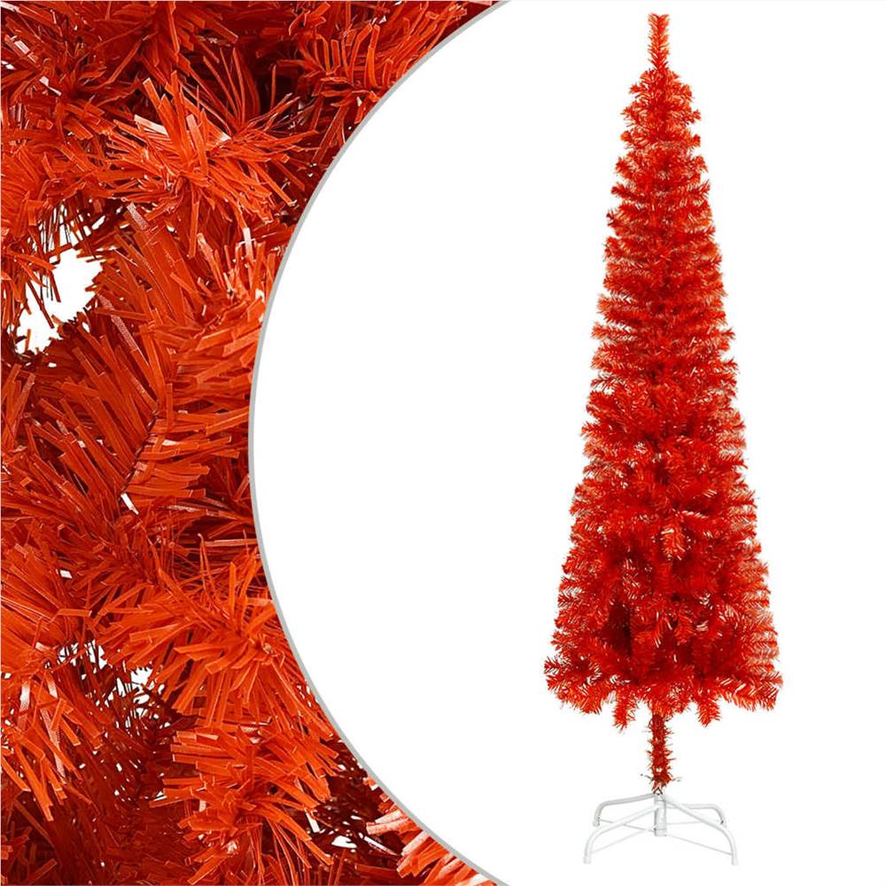 Slim Christmas Tree with LEDs Red 240 cm