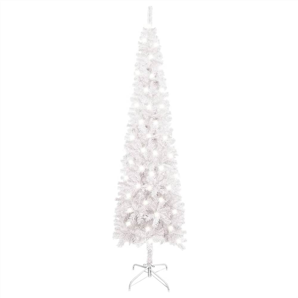 

Slim Christmas Tree with LEDs White 150 cm