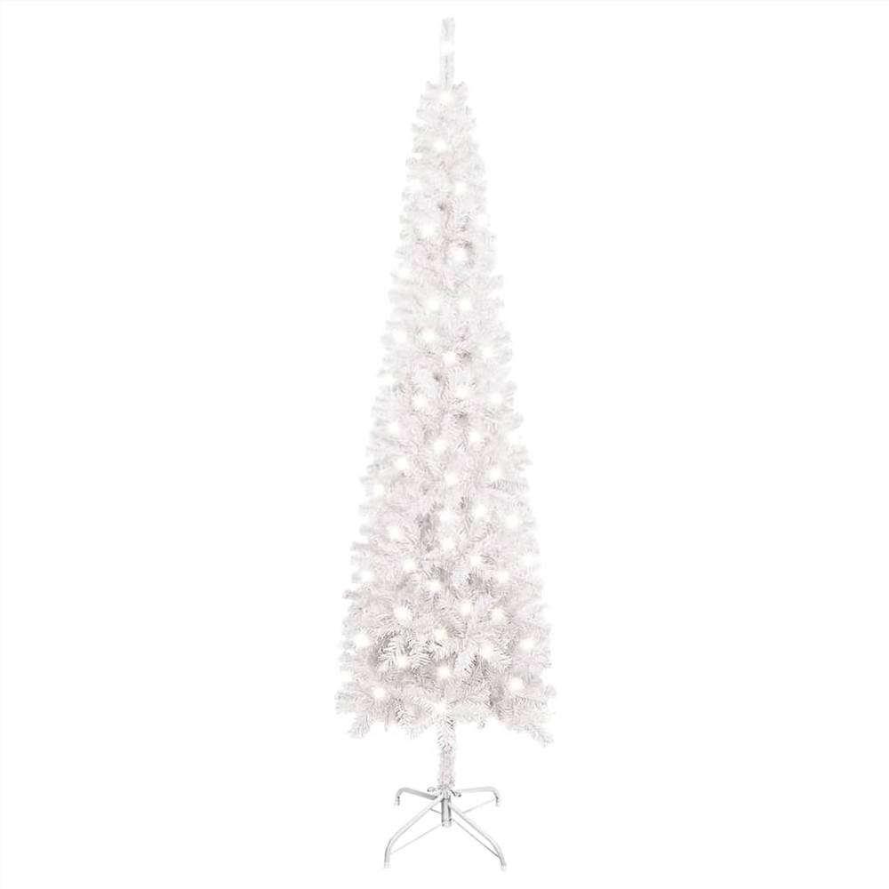 

Slim Christmas Tree with LEDs White 210 cm