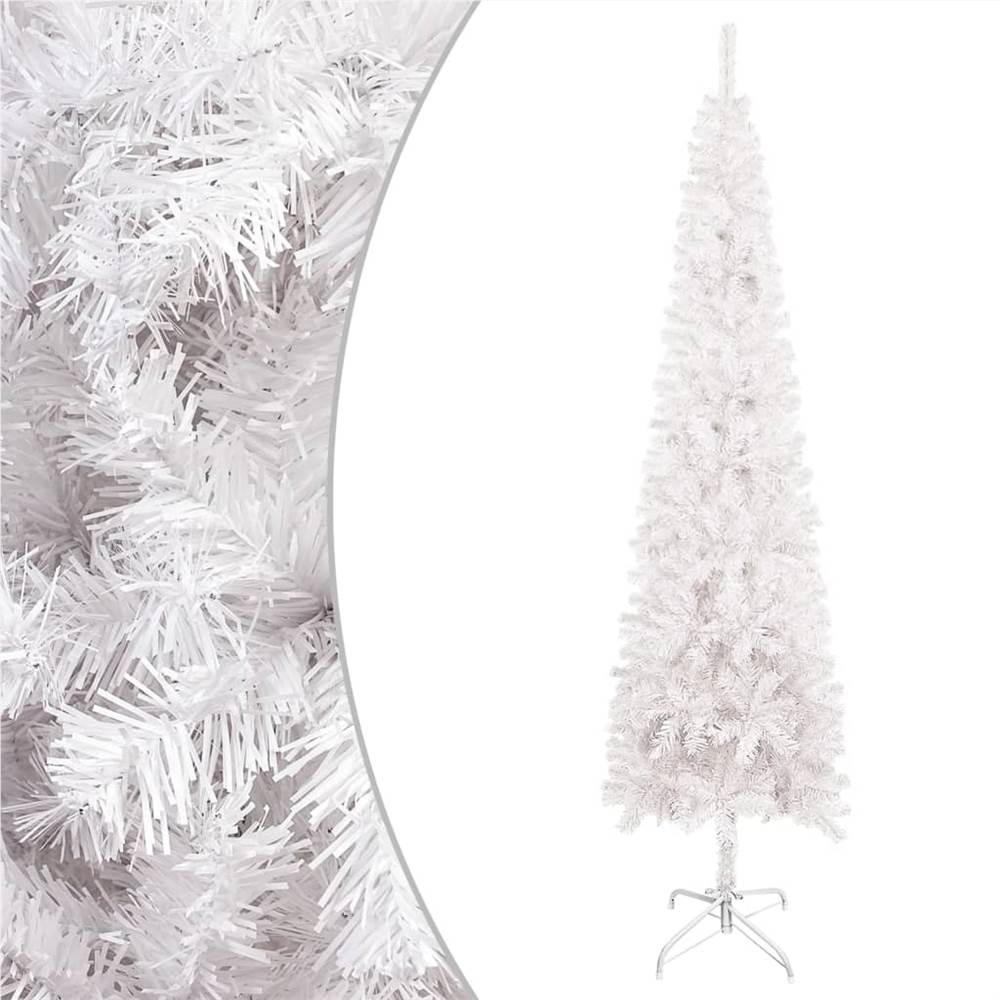 Slim Christmas Tree with LEDs White 240 cm